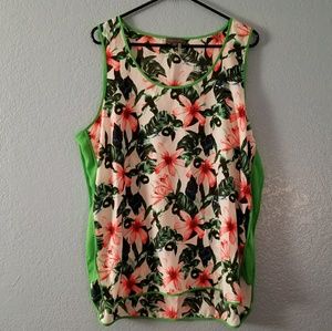 NWT vince camuto sleeveless blouse sz XL tropical